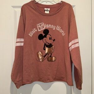 Walt Disney World Parks Classic Mickey Mouse RoseGold Long Sleeve Terry Shirt 1X